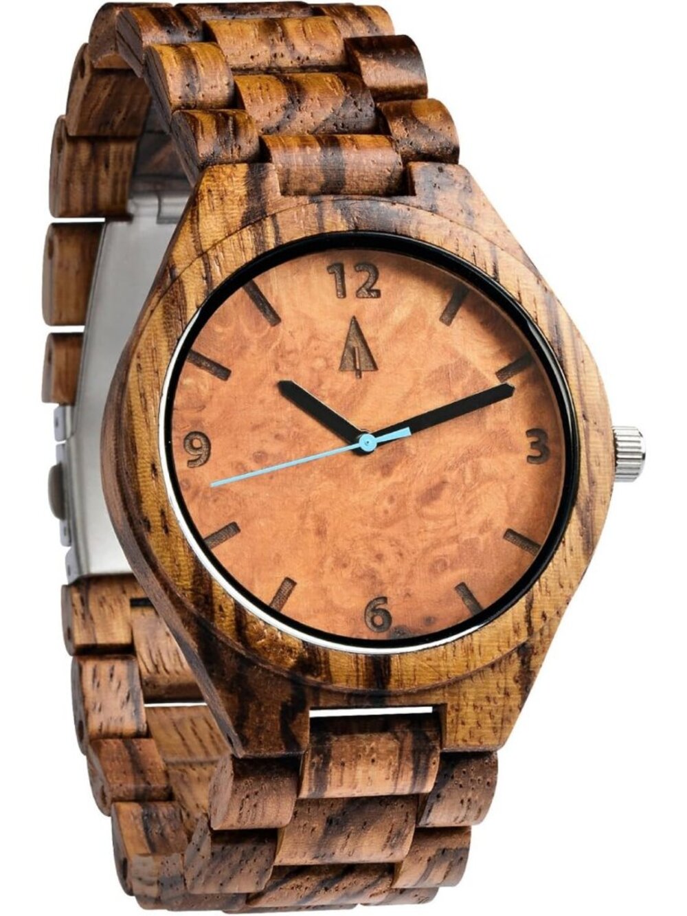 Stylish Wooden Watch for Men, Japanese Quartz, Adjustable Buckle, Ebony